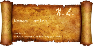 Nemes Larion névjegykártya