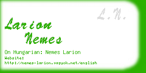 larion nemes business card